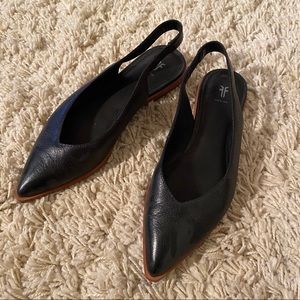 NEW Frye Kenzie sling back shoes - black, size 5.5